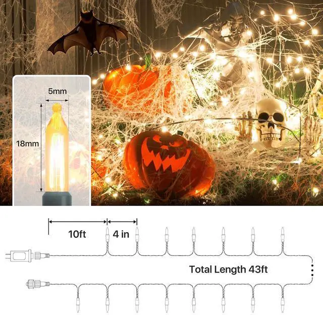 Alt view image 2 of 7 - Christmas Lights, 43ft 100 Count LED Mini Christmas String Lights, Waterproof Xmas String Lights with Green Wire for Tree Outdoor Indoor Home Holiday Party Yard Decoration (Warm White)
