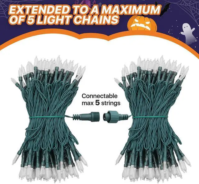 Alt view image 5 of 7 - Christmas Lights, 43ft 100 Count LED Mini Christmas String Lights, Waterproof Xmas String Lights with Green Wire for Tree Outdoor Indoor Home Holiday Party Yard Decoration (Warm White)