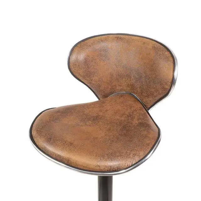 Alt view image 4 of 7 - Counter Height Swivel Bar Stools Set of 2, Coffee PU Leather Height-Adjustable Barstools with Footresr for Kitchen and Dining Room, Modern Tall Bar Height Chairs Island Chairs
