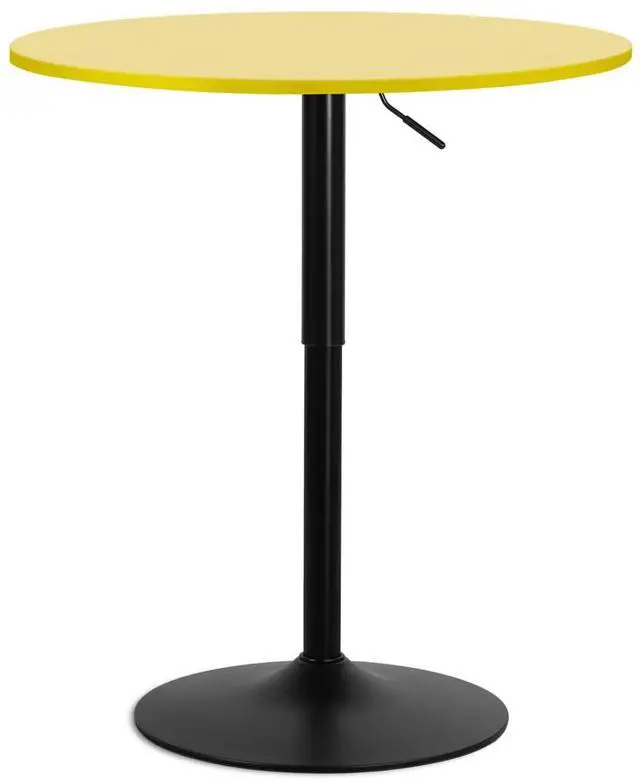 Main image of Bar Round Cocktail Table, 31.5 Inch Adjustable-Heigh Pub Sturdy Base Bistro Table for Dining Room Home Kitchen Patio Bistro, Yellow