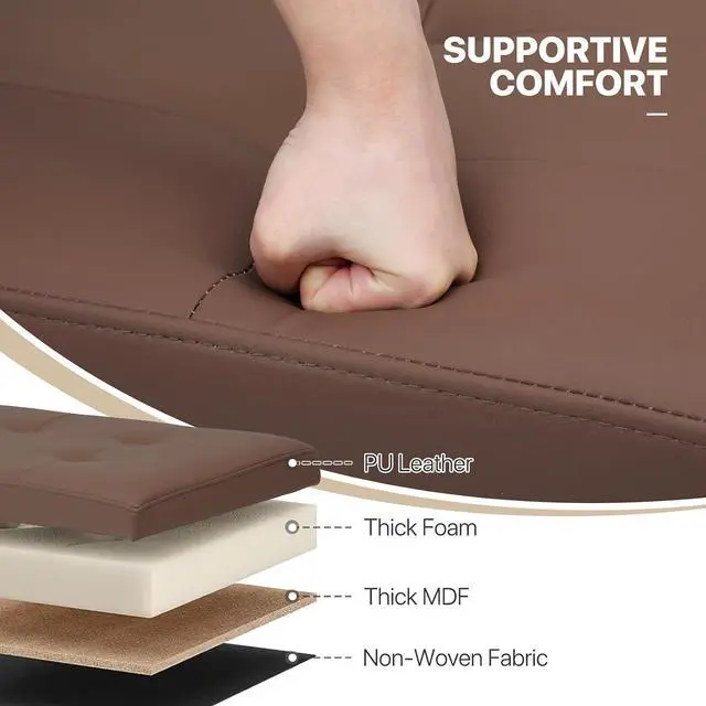 Alt view image 6 of 7 - Folding Storage Ottoman Cube, 15 Inches Small Ottoman with Storage, Footstool Rest Padded Seat for Living Room, Bedroom, Entryway, Hallway, Brown