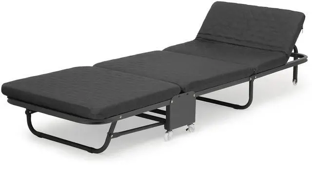 Main image of Rollaway Bed for Adults, 71 X 26 Portable and Foldable Guest Bed with Mattress Load up to 330 Lbs, Space Saving Fold up Bed for Easy Storage, Black