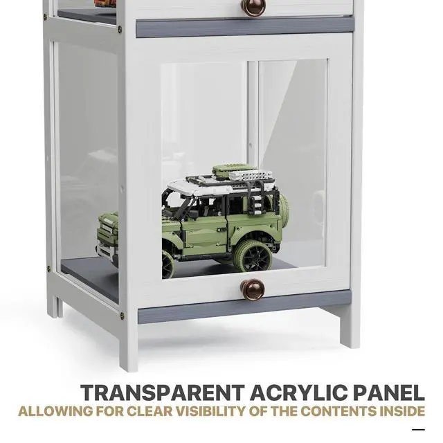 Alt view image 5 of 7 - 60" Tall Slim Narrow Clear Display Cabinet with Acrylic Door Curio Cabinet Display Case Corner Shelves Collection Display Case, White