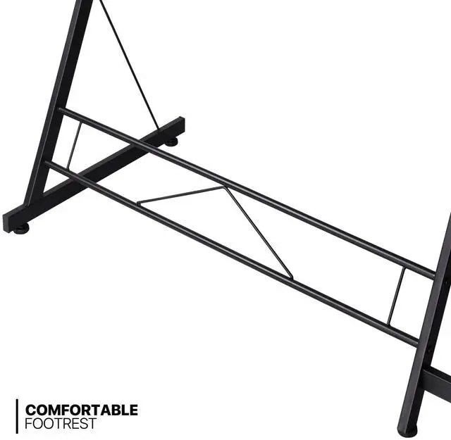 Alt view image 7 of 7 - L Shaped Gaming Desk Computer Corner Table with Metal Frame, L Desk Workstation for Home Office, Space-Saving, Black