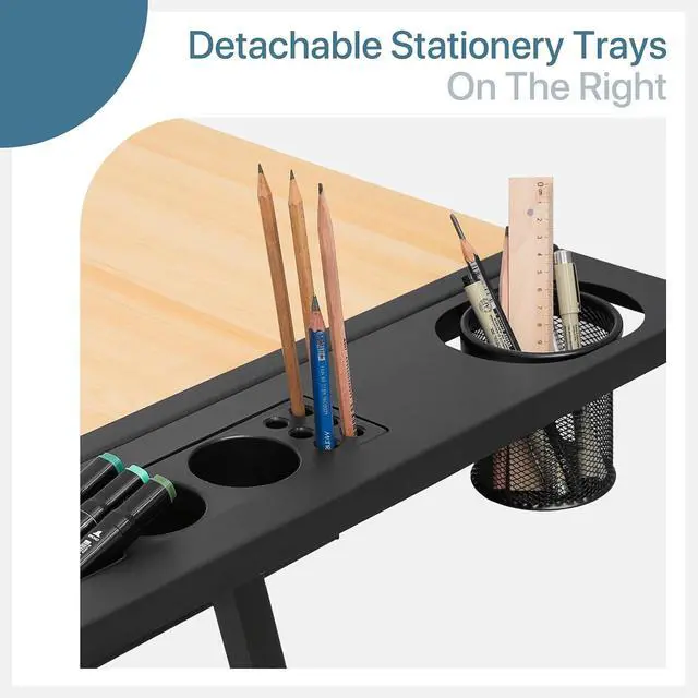 Alt view image 5 of 7 - Adjustable Tabletop Drafting Table Set, Height & Angle Adjustments (28"-36", 0°-65°), Durable Alloy Steel Frame, Drawing Table with 2 Drawers and Stool for Artists & Designers