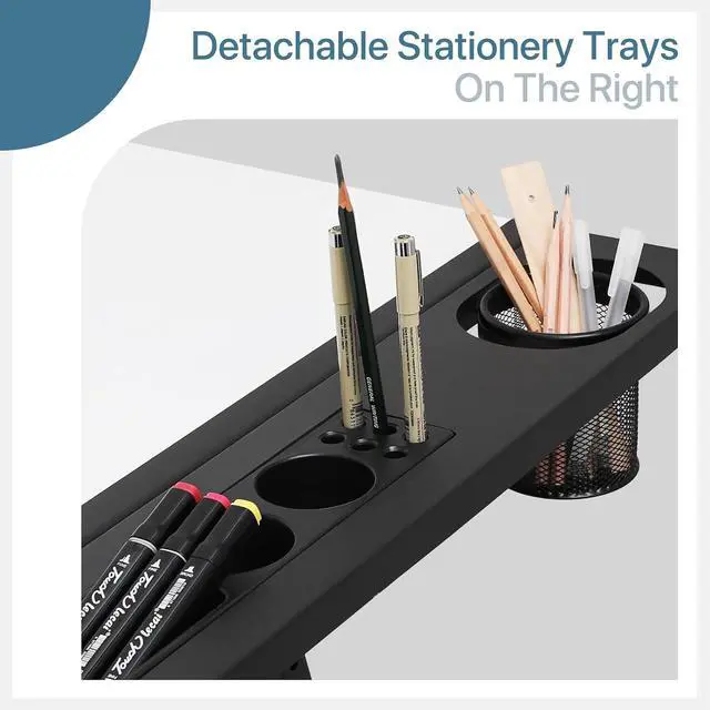 Alt view image 5 of 7 - Drafting Table Set for Home and School, Height & Angle Adjustments (28"-36", 0°-65°), Art Desk with Drawers Artists & Designers