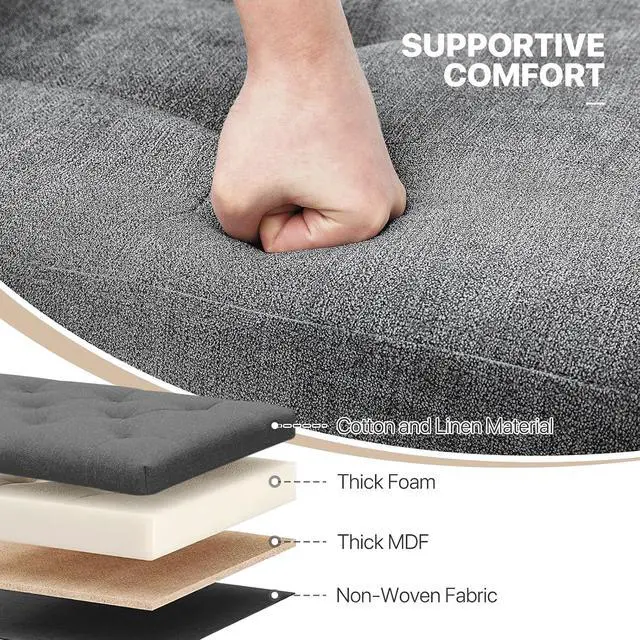 Alt view image 5 of 7 - Small Foot Stool Ottoman, Ottoman Foot Rest with Legs, Foot Rest Foot Step Stool for Couch, Rectangle Tufted Footstool for Living Room Entryway, Dark Gray