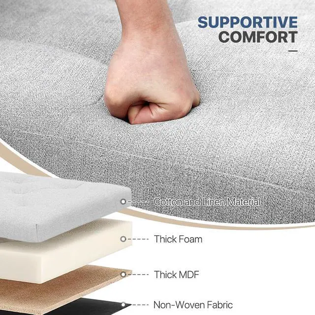 Alt view image 5 of 7 - Small Foot Stool Ottoman, Ottoman Foot Rest with Legs, Foot Rest Foot Step Stool for Couch, Rectangle Tufted Footstool for Living Room Entryway, Light Gray