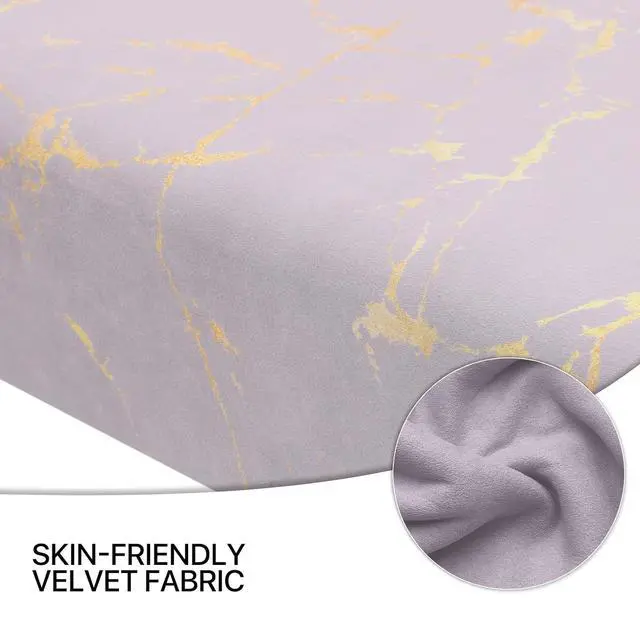 Alt view image 6 of 7 - Upholstered Settee Bench with Solid Steel Legs, Modern Lavender Long Bench for Entryway or Living Room, Versatile Accent Ottoman Foot Rest Stool with Marble Pattern, 440 lbs Capacity