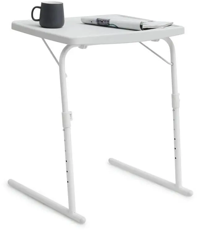 Main image of Tilting TV Tray Folding Table 22" Height Adjustable, Portable Multifunctional Portable Eating Dinner and Laptop Drawing Table on Bed Sofa, White