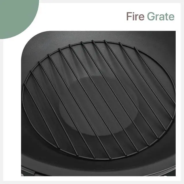 Alt view image 6 of 7 - Outdoor Fire Pit with Wood Storage Spaces, Portable Firepits for Outside with Spark Screen Cover and Poker for Patio, Backyard, Picnic and Garden