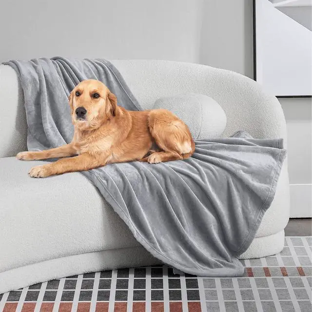 Alt view image 3 of 6 - Soft Flannel Pet Throw Blanket for Dogs, 50 x 61Inches Machine-Washable Warm Cat Blankets for Bed Couch Sofa Travel