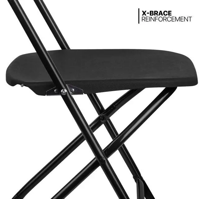 Alt view image 7 of 7 - Folding Table Chair Set, 8Ft Folding Heavy Duty Utility Table and 10 Pack 650 lb. Capacity Premium Plastic Folding Chairs for Wedding Party Outdoor