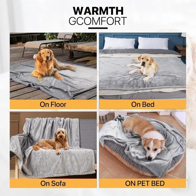 Alt view image 6 of 6 - Soft Flannel Pet Throw Blanket for Dogs, 50 x 61Inches Machine-Washable Warm Cat Blankets for Bed Couch Sofa Travel