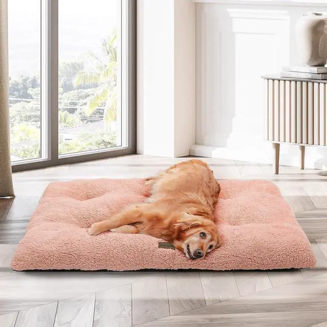 Alt view image 3 of 7 - 39"x29"x5" Dog Beds for Large Size Dogs Machine-Washable Short Plush Pet Beds Warming Cozy Soft Bed for Dogs and Cat, Pink