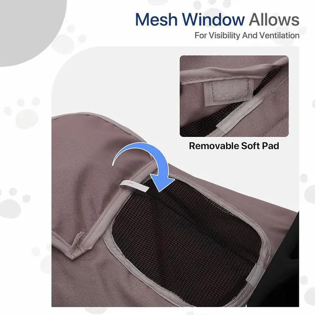 Alt view image 5 of 7 - Dog Stroller for Dogs and Cats, Foldable Pet Jogger Stroller with Cup Holders, Cat Stroller w/Bottom Storage for Pets up to 33 lbs, Coffee