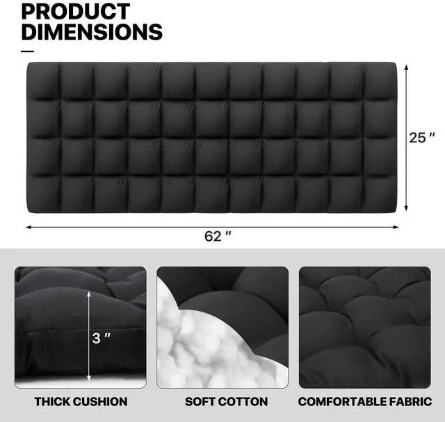 Alt view image 4 of 7 - 29-Inch Oversized Zero Gravity Lounge Chair with Cushion, Padded Patio Anti Gravity Recliner, XL Foldable Outdoor Lounger, Headrest and Footrest for Beach Camping, Black
