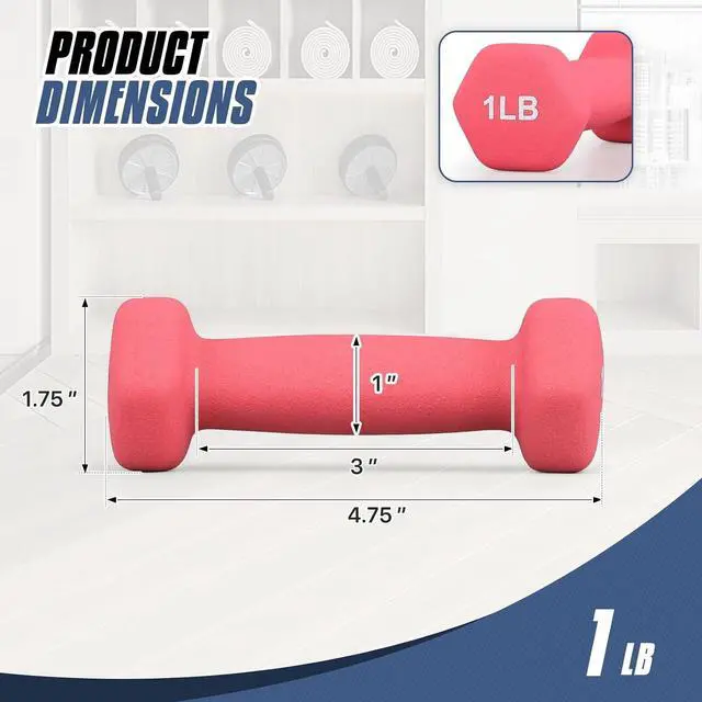 Alt view image 2 of 6 - MADOG Dumbbell Set, Anti-Slip Neoprene Coated Hexagon Hand Weights for Home Gym Equipment Workouts Strength Training
