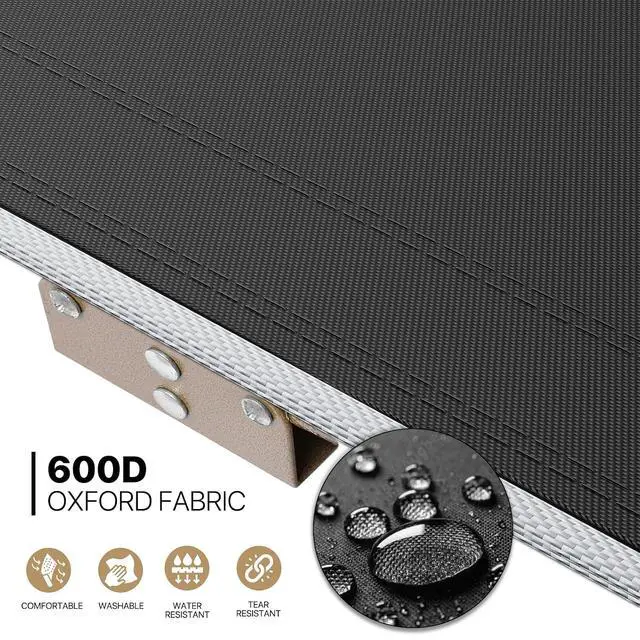 Alt view image 7 of 7 - Folding Sleeping Cot for Adults, Easy to Set Up Portable & Lightweight Camping Cot for Outdoor Camping, Lounging and Elevated Napping, Support 360 lbs, Black