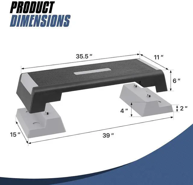 Alt view image 2 of 7 - MADOG Aerobics Stepper Platform with 4/6/8 inch Height Stackable Risers