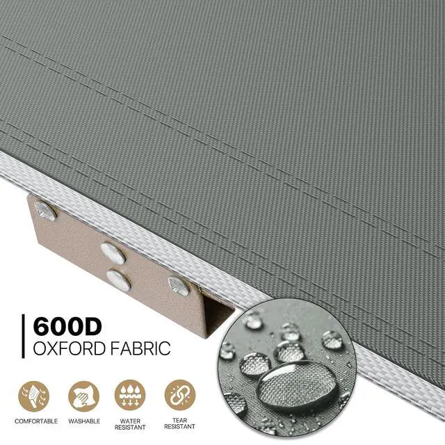 Alt view image 5 of 7 - Folding Sleeping Cot for Adults, Easy to Set Up Portable & Lightweight Camping Cot for Outdoor Camping, Lounging and Elevated Napping, Support 360 lbs, Grey