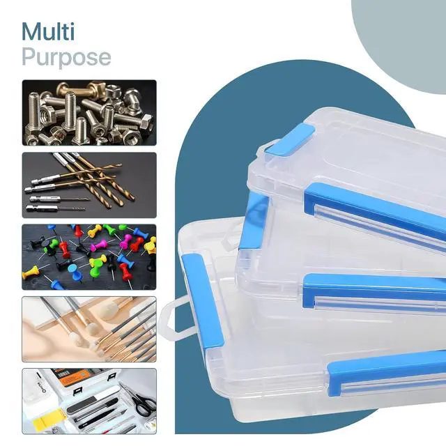 Alt view image 7 of 7 - Portable Tackle Boxes with Removable Dividers Plastic Grid Storage Box Waterproof Small Parts Organizer Box for Fishing, Art Craft, Bead, Jewelry (3 Pack, 9/15/24 Grids, Black)