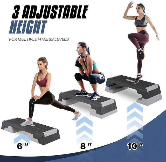 Alt view image 4 of 7 - MADOG Aerobics Stepper Platform with 4/6/8 inch Height Stackable Risers