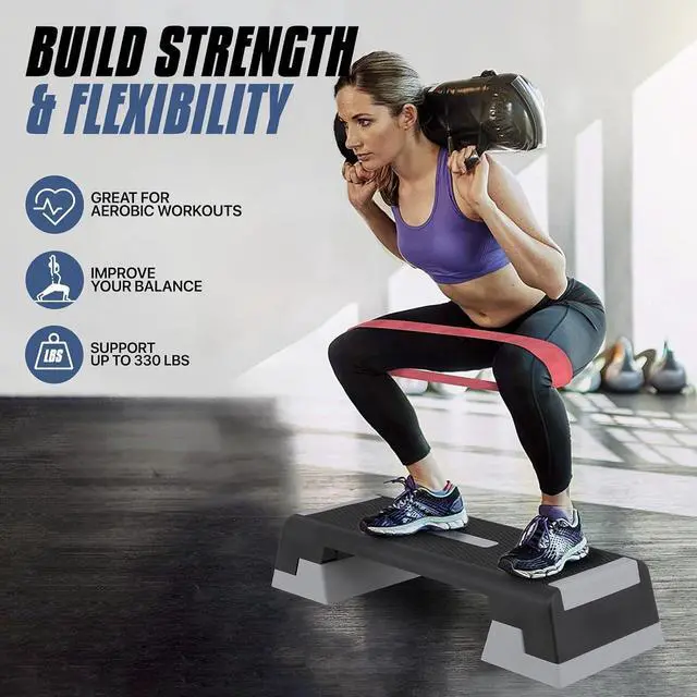 Alt view image 6 of 7 - MADOG Aerobics Stepper Platform with 4/6/8 inch Height Stackable Risers
