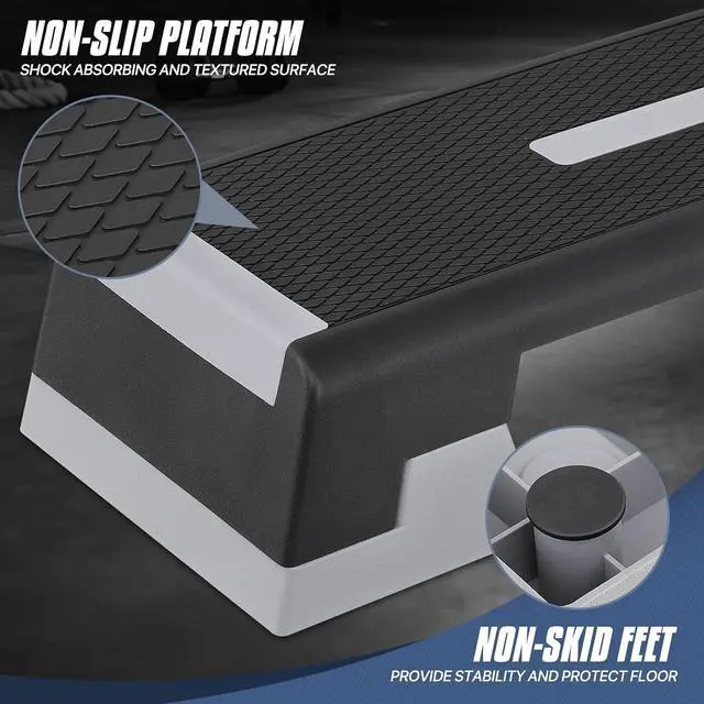 Alt view image 7 of 7 - MADOG Aerobics Stepper Platform with 4/6/8 inch Height Stackable Risers