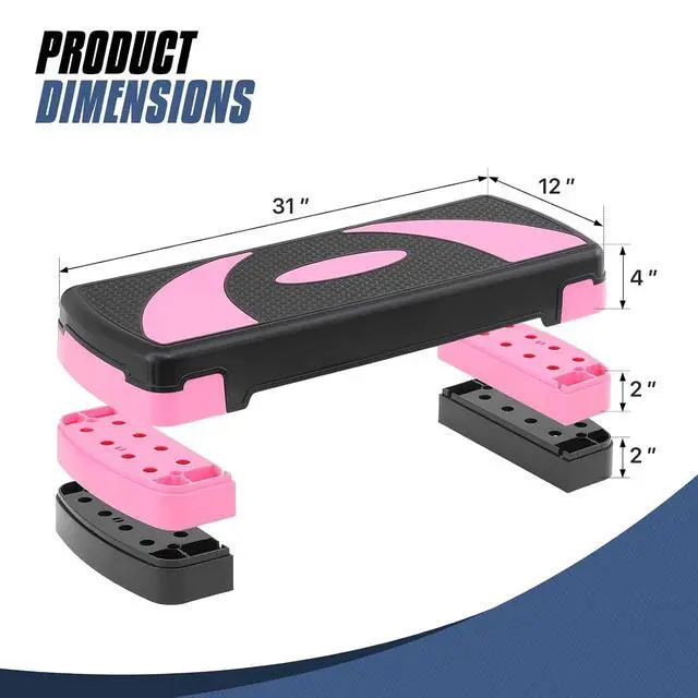 Alt view image 3 of 7 - MADOG Aerobics Stepper Platform with 4/6/8 inch Height Stackable Risers