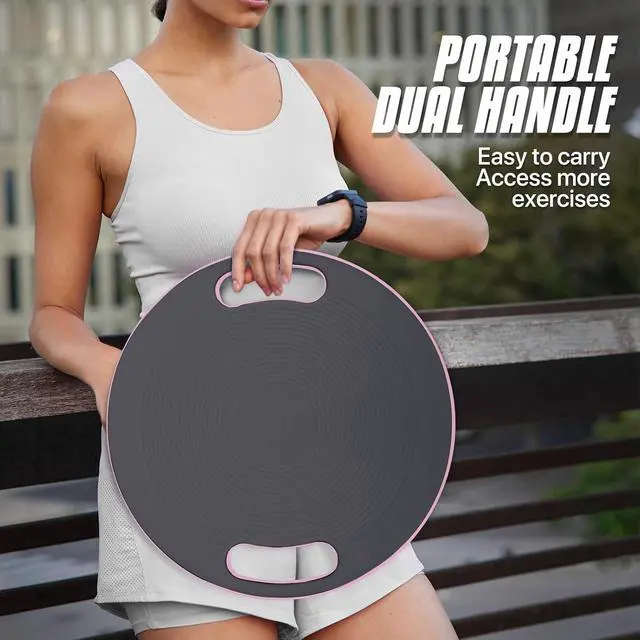 Alt view image 5 of 7 - MADOG Wobble Balance Board for Adults, 15.5" TPR Non-slip Surface with Handle for Workout Core Trainer Physical Therapy, Home Gym Stability Board