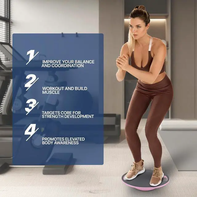 Alt view image 6 of 7 - MADOG Wobble Balance Board for Adults, 15.5" TPR Non-slip Surface with Handle for Workout Core Trainer Physical Therapy, Home Gym Stability Board