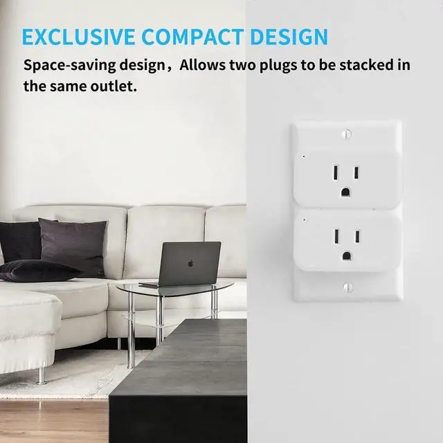 Alt view image 4 of 5 - Smart Plug 4 Pack, 15A Smart Outlet with Timer Function, Zigbee Repeater, ETL Certified, Requires ZigBee Hub, No Power Meter