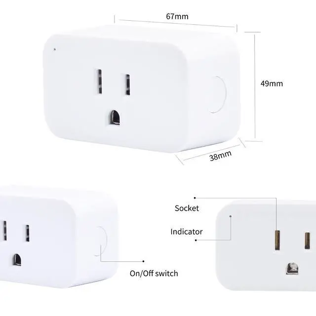 Alt view image 5 of 5 - Smart Plug 4 Pack, 15A Smart Outlet with Timer Function, Zigbee Repeater, ETL Certified, Requires ZigBee Hub, No Power Meter