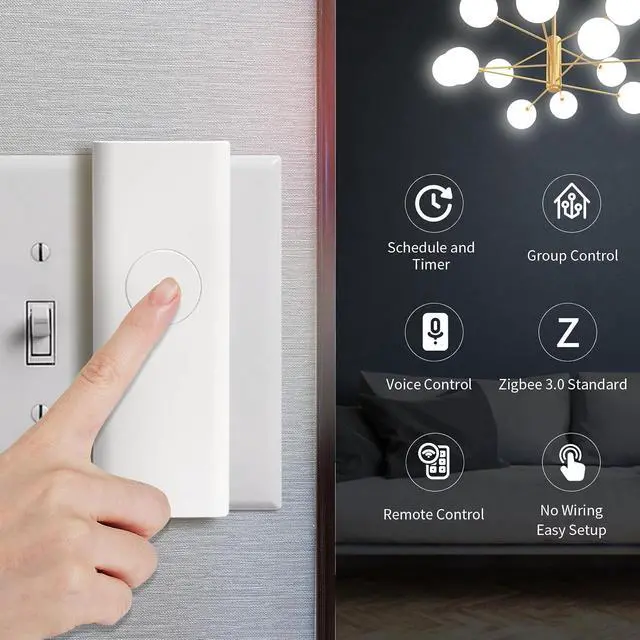 Alt view image 2 of 7 - Smart Switch Starter Kit with Bridge,Toggle/Rocker,No Wiring Needed.Multi-Platform Integration, Compatible with Apple HomeKit,Google Assistant,Alexa, SmartThings,etc