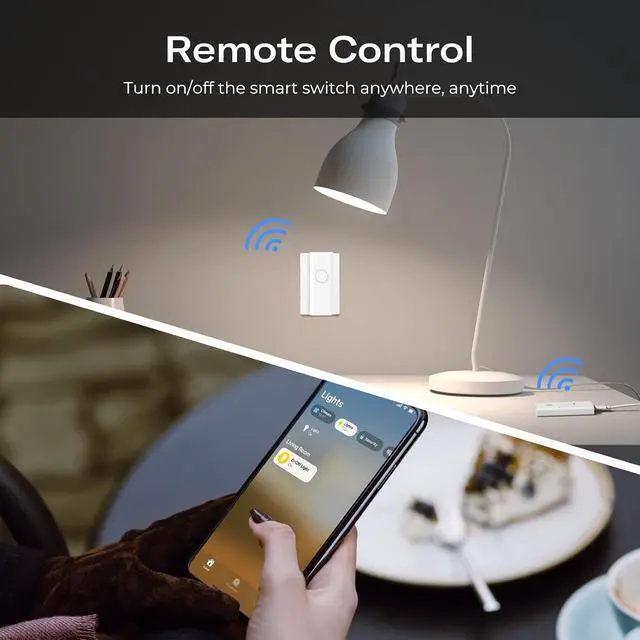 Alt view image 7 of 7 - Smart Switch Starter Kit with Bridge,Toggle/Rocker,No Wiring Needed.Multi-Platform Integration, Compatible with Apple HomeKit,Google Assistant,Alexa, SmartThings,etc