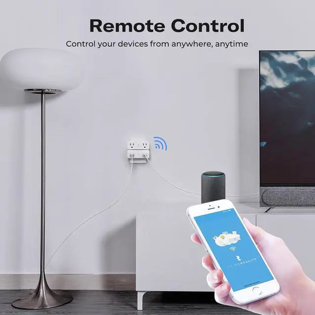 Alt view image 6 of 6 - Smart Dual Plug, Zigbee 2-in-1 Smart Outlet with Independent Control and Power Monitoring, Zigbee Repeater, Compatible with Home Assistant(ZHA/Z2M), SmartThings, Homey