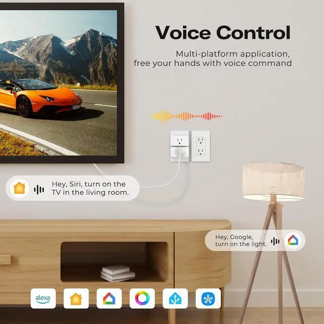 Alt view image 5 of 7 - Smart Plug M3 4 Pack,Matter Over WiFi,15A/1800W Max,ETL Certified,Compact Design, Work with SmartThings, Apple Home,Alexa,Google, Homey,Home Assistant,No Power Meter,2.4G Wi-Fi Only