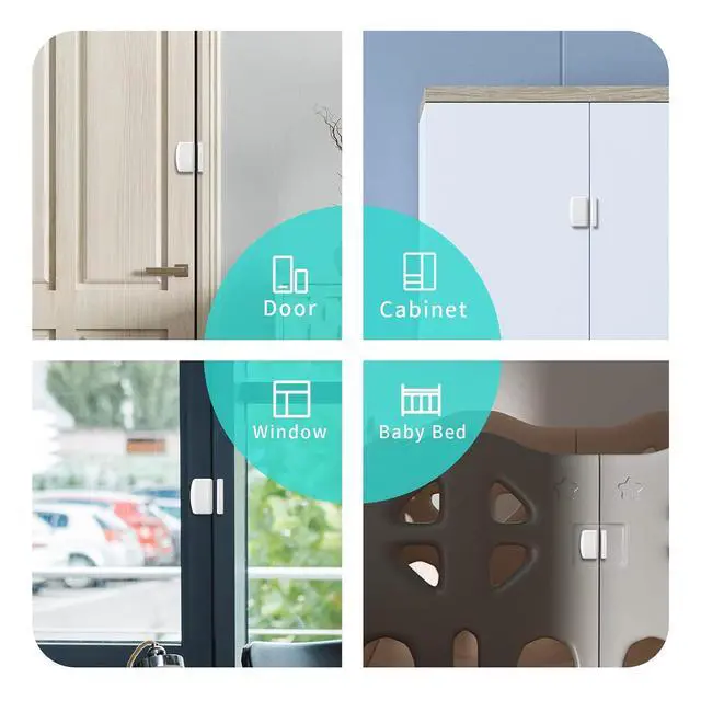 Alt view image 6 of 6 - Zigbee Contact Sensor 2 Pack,Door and Window Monitor, Home Automation,Works with Home Assistant,SmartThings,Aeotec,Homey,Hubitat or Echo Devices with Build-in Zigbee Hub,hub Required