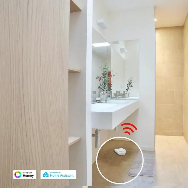 Alt view image 3 of 7 - Zigbee Water Leak Sensor with Dripping Detection,120dB Alarm,App Notifications Enabled When Work with Home Assistant and Compatible Zigbee HUB Like SmartThings,Aeotec or Hub