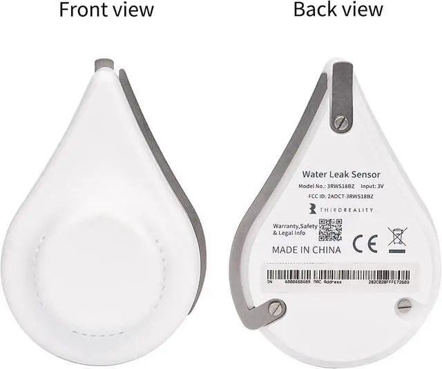 Alt view image 2 of 7 - Zigbee Water Leak Sensor with Dripping Detection 2 Pack, 120 dB Alarm, App Notifications Enabled When Work with Home Assistant and Compatible Zigbee HUB, Batteries Included