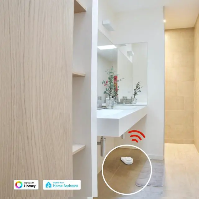 Alt view image 3 of 7 - Zigbee Water Leak Sensor with Dripping Detection 2 Pack, 120 dB Alarm, App Notifications Enabled When Work with Home Assistant and Compatible Zigbee HUB, Batteries Included
