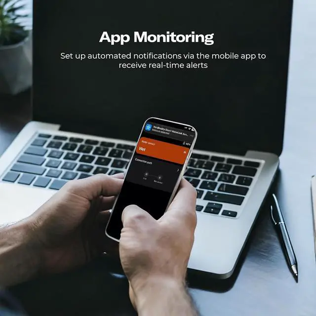 Alt view image 2 of 7 - Zigbee Water Leak Sensor WL2 with Dripping & Leaking Detection, App Notifications, Zigbee Hub Needed, 3-Year Battery Life, No Battery & Srien, Support Home Assistant, SmartThings, Homey