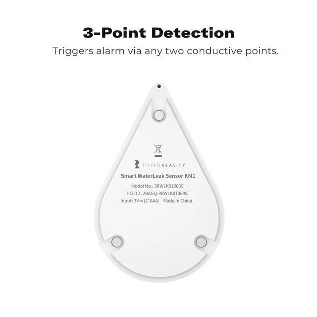 Alt view image 5 of 7 - Smart Water Leak Sensor KM1, Matter Over WiFi, 1 KM1-controller with 100dB Alarm & 3 Water Detectors, 3-Year Battery Life, No Batteries, Work with Apple Home, Alexa, Home Assistant, Homey
