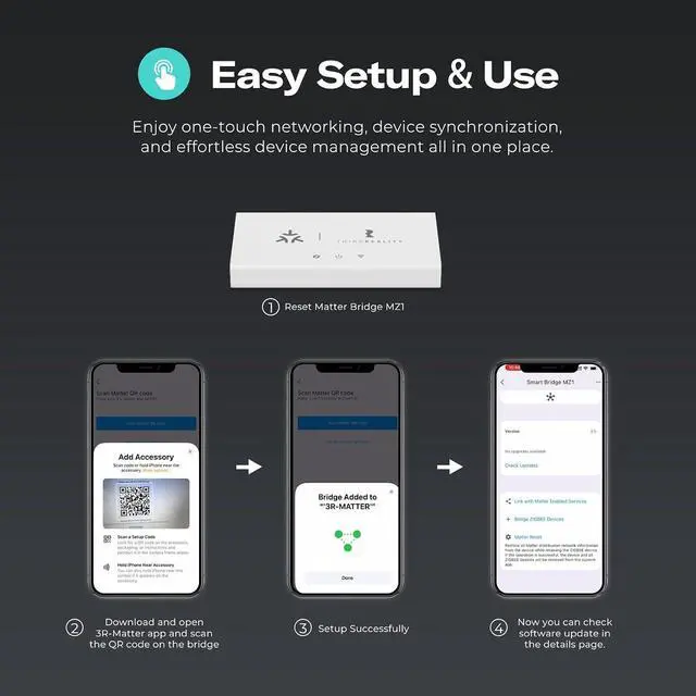 Alt view image 2 of 7 - Zigbee Water Leak Sensor with Smart Bridge MZ1, Dripping Detection, Compatible with Google Home, Apple Home, SmartThings, Home Assistant etc.