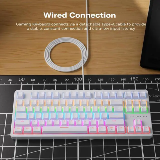 Alt view image 6 of 6 - Smart Mechanical Keyboard MK1, Matter Over WiFi, 87-Key Wired Gaming Keyboard/USB-A, 44 Customizable RGB Lighting, Work with Home Assistant, SmartThings, Apple Home (White)