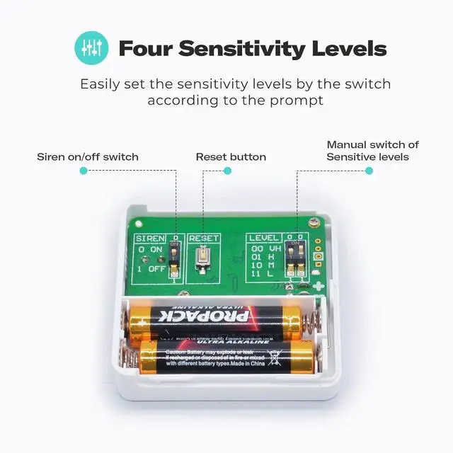 Alt view image 3 of 6 - Smart Vibration Sensor with 110dB Alarm,Zigbee Hub Required,Adjustable Sensitivity, Work with SmartThings, Home Assistant via ZHA/Z2M and Echo Devices with Built-in Zigbee hub
