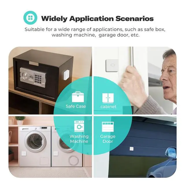 Alt view image 6 of 6 - Smart Vibration Sensor with 110dB Alarm,Zigbee Hub Required,Adjustable Sensitivity, Work with SmartThings, Home Assistant via ZHA/Z2M and Echo Devices with Built-in Zigbee hub