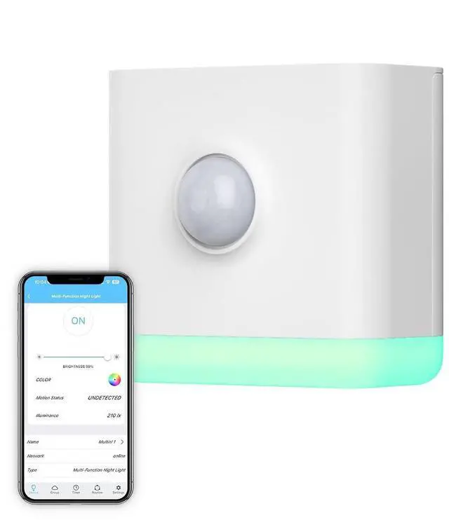 Main image of Multi-Function Night Light, Zigbee Repeater, 3-in-1 Combines a Motion Sensor, a Illumination Sensor and RGB Color Night Light, 1-100% Adjustable Brightness, Zigbee hub Required