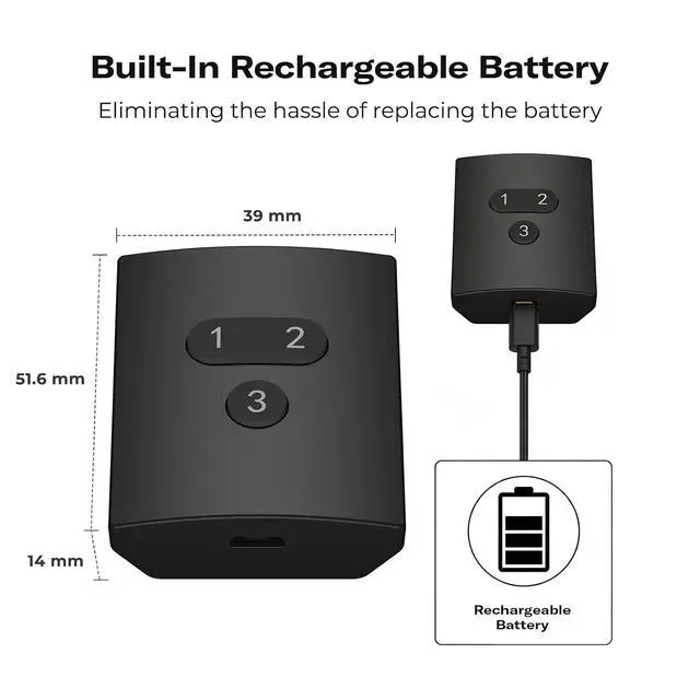 Alt view image 5 of 6 - Smart Button ZB2,ZigBee Hub Required,3 Wireless Button,Remote Control,Compatible with Home Assistant,SmartThings (2015/2018),Aeotec,Homey Bridge,Homey Pro,Rechargeable Lithium Battery